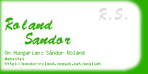 roland sandor business card